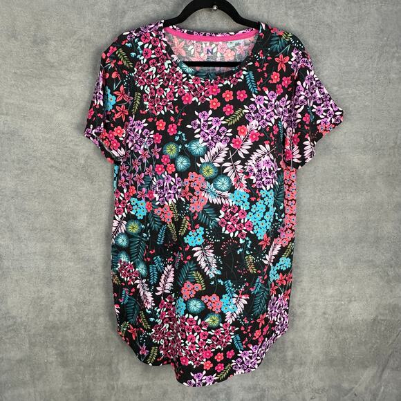 Natori Other - Natori Sleepshirt Womens Medium Pink Floral Short Sleeve Stretch Comfort Pajamas